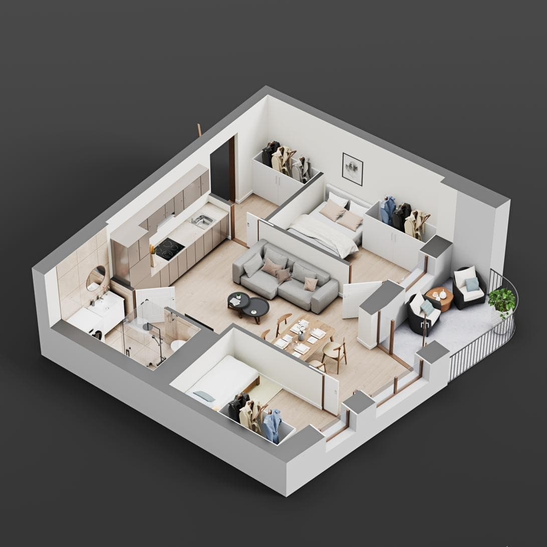 3-roms på 40,8 m²